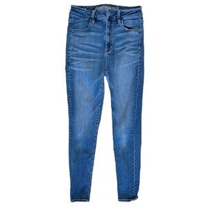 American Eagle Womens Jeans Size 4 Short Super Hi-Rise Jegging Blue